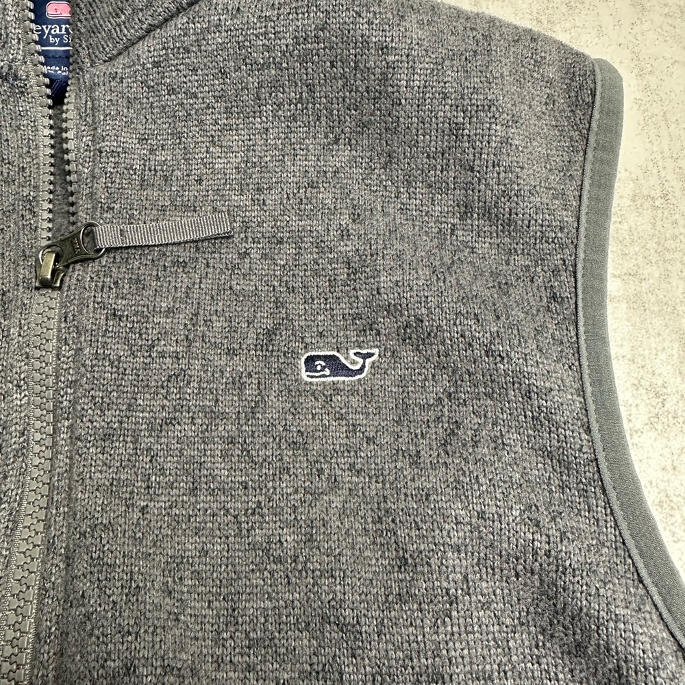 Vineyard Vines Men’s Vest Gray w/ Navy Trim Size XS - Picture 3 of 6